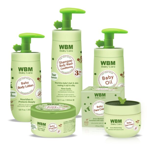 Care Baby Gift Set | 5 Essential Baby Skin Care Products - Baby Lotion, Baby Shampoo, Face Cream, Baby Powder, and Baby Oil for Gentle and Complete Care